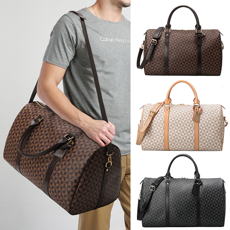 Leather Work Duffle Bag - Vintage Large Travel Duffle Tote Bag