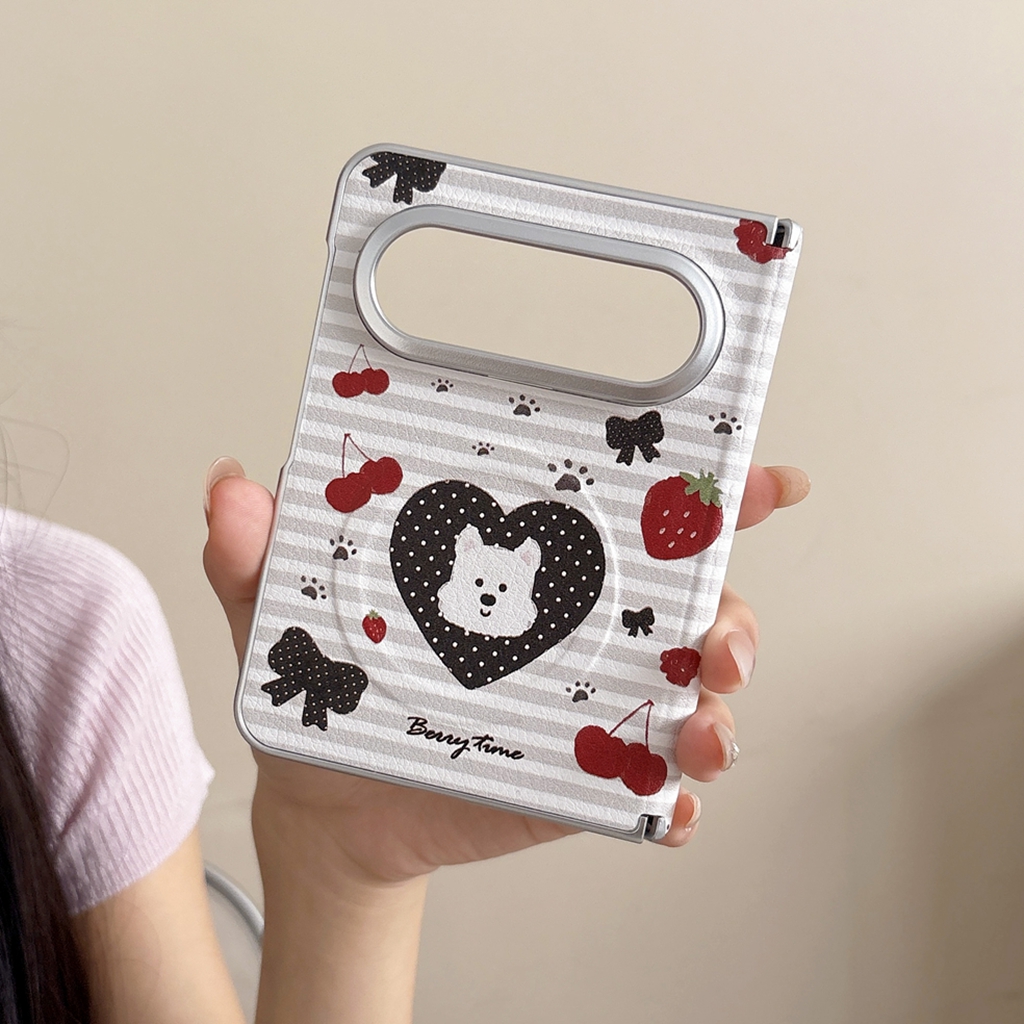 Leather X - Cute Cherry Strawberry Dog Pattern Artificial