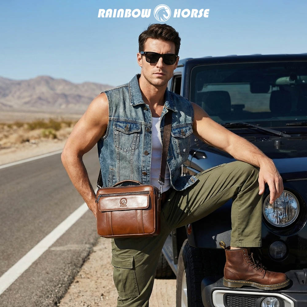 New men's mini crossbody bag,  - Leatherwork Thread ulasan dan harga