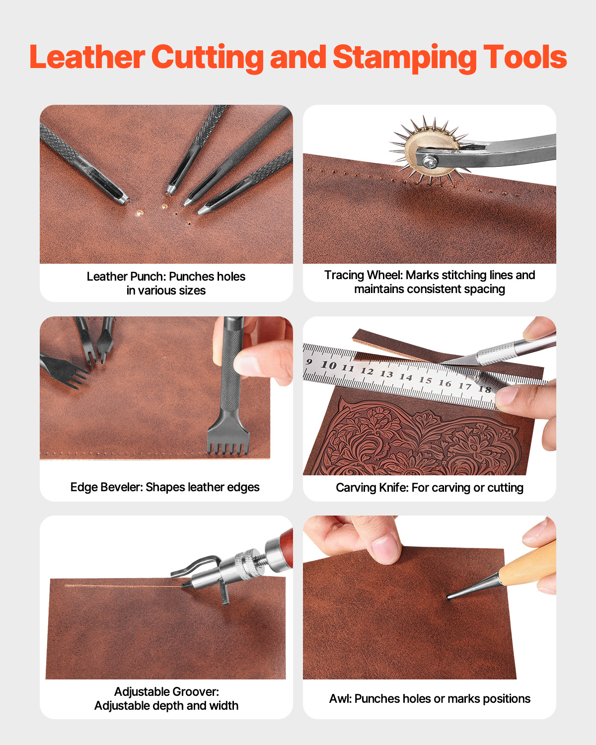 SucceBuy 38/59/61/72/92PCs Lea - Leather Stamp Set ulasan dan harga