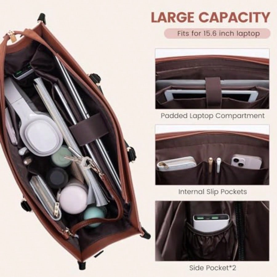 Laptop Bag For Women 15.6 Lnch - Leatherwork Thread ulasan dan harga