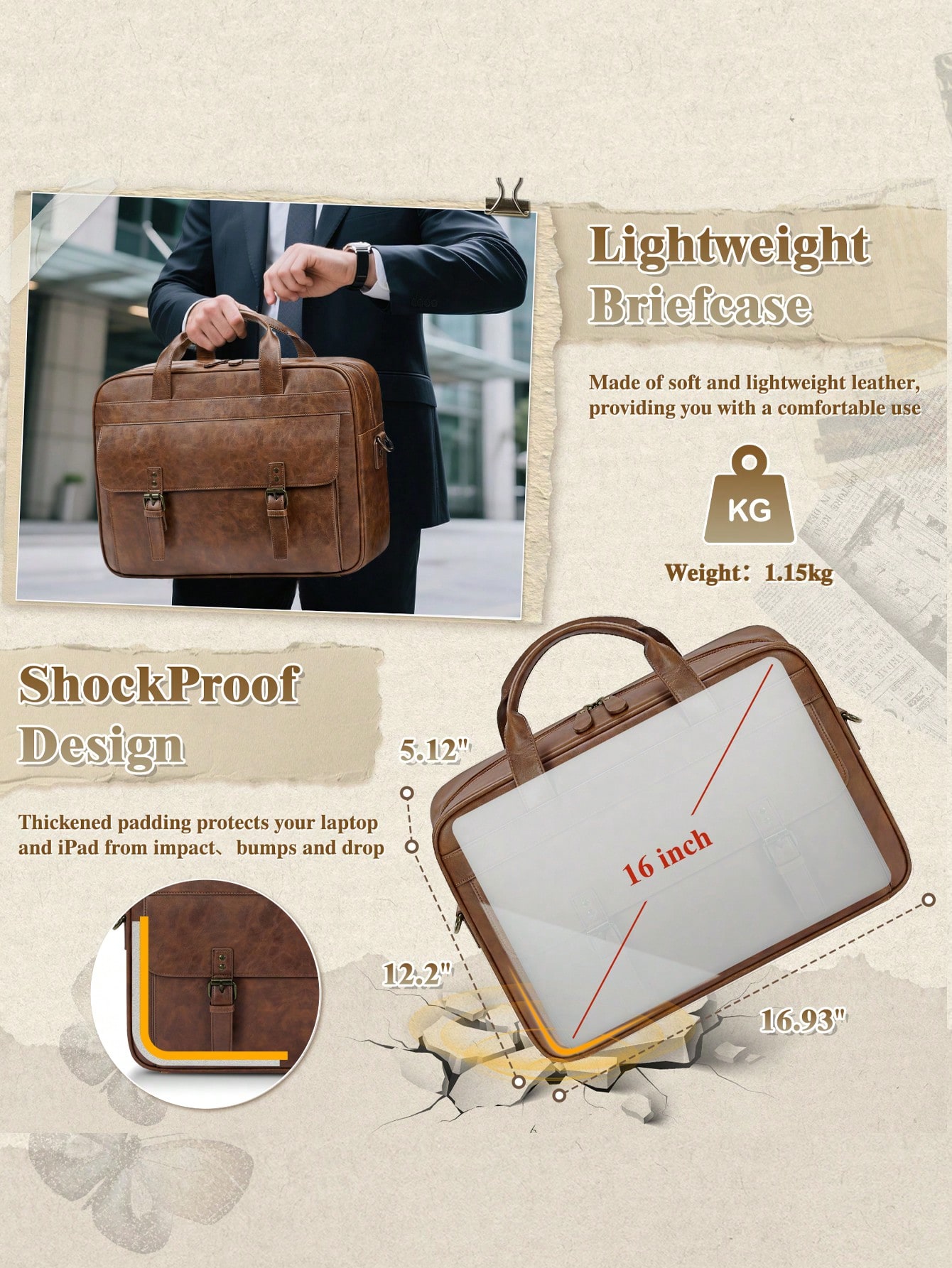 Vintage Leather Messenger Bag  - Leatherwork Thread ulasan dan harga