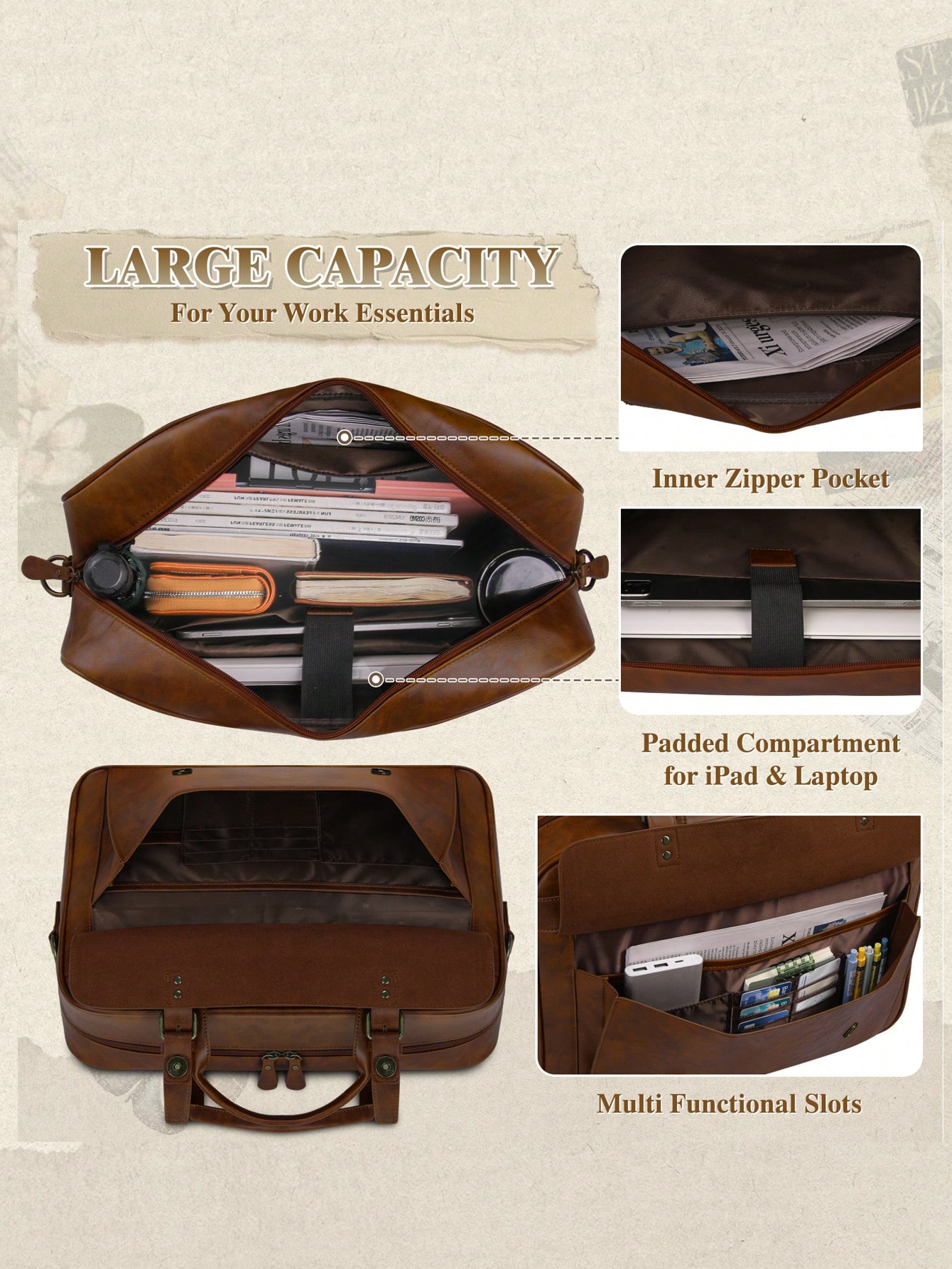 Vintage Leather Messenger Bag  - Leatherwork Thread ulasan dan harga