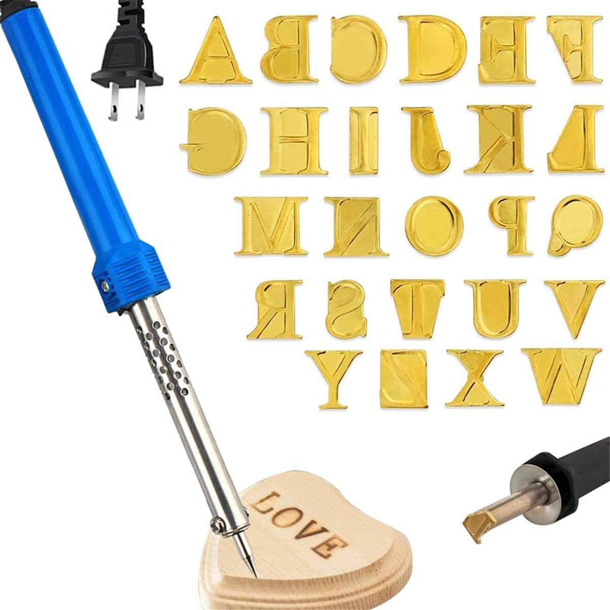 New Wood Burner with Letters S - Leather Stamp Set ulasan dan harga