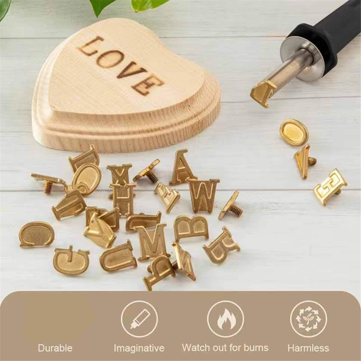 New Wood Burner with Letters S - Leather Stamp Set ulasan dan harga