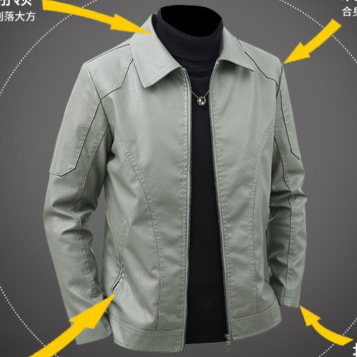 Men's Lapel Leather Jacket Spr - Leather Work Jacket Mens ulasan dan harga