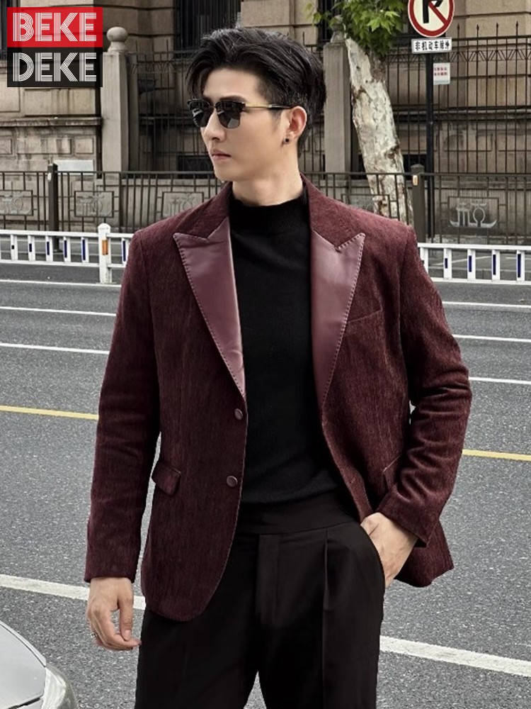 Fashion Mens Autumn Party Slim - Leather Work Jacket Mens ulasan dan harga