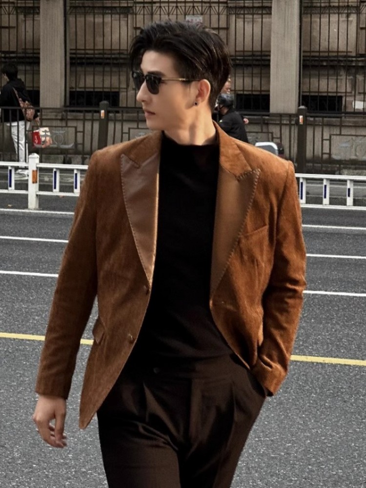 Fashion Mens Autumn Party Slim - Leather Work Jacket Mens ulasan dan harga