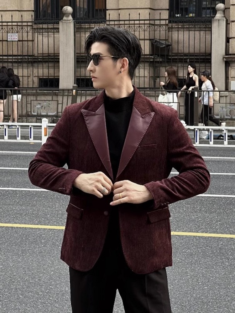 Fashion Mens Autumn Party Slim - Leather Work Jacket Mens ulasan dan harga