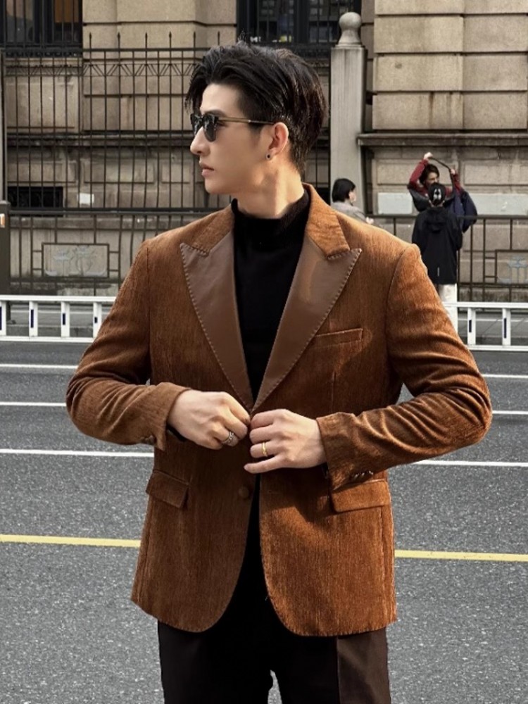 Fashion Mens Autumn Party Slim - Leather Work Jacket Mens ulasan dan harga