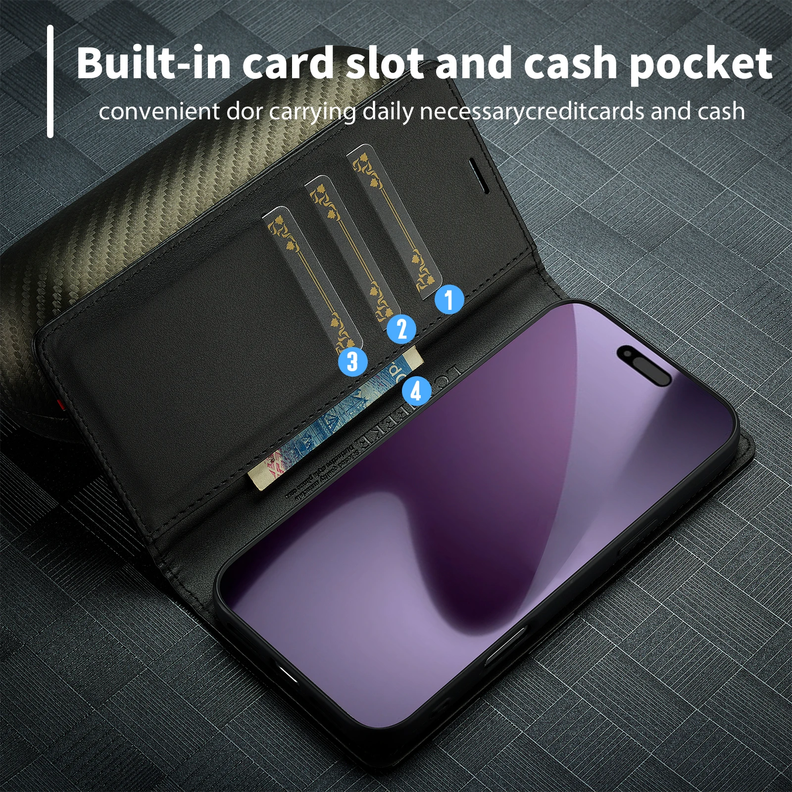 Carbon Fiber PU Leather Flip C - Leather X ulasan dan harga