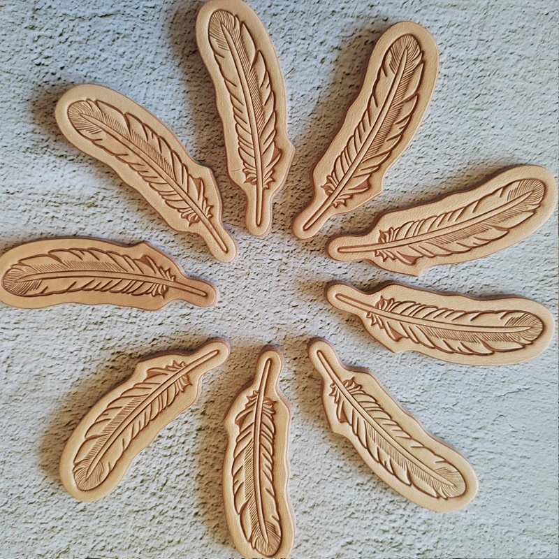 Feather Shape Brass Stamp Cutt - Leather Stamp Set ulasan dan harga