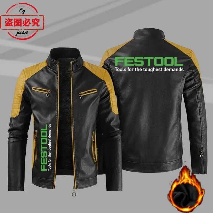 Festool Logo Printed Work Clot - Leather Work Jacket Mens ulasan dan harga
