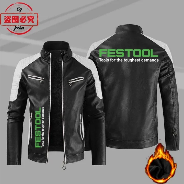 Festool Logo Printed Work Clot - Leather Work Jacket Mens ulasan dan harga