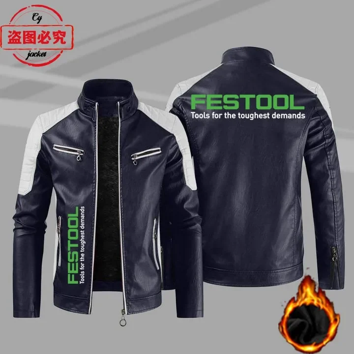 Festool Logo Printed Work Clot - Leather Work Jacket Mens ulasan dan harga