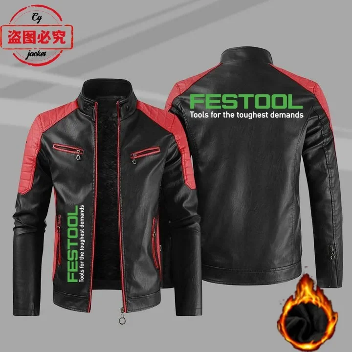 Festool Logo Printed Work Clot - Leather Work Jacket Mens ulasan dan harga