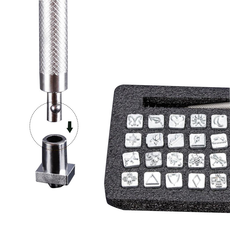32pcs/set Steel Die Metal Stam - Leather Stamp Set ulasan dan harga