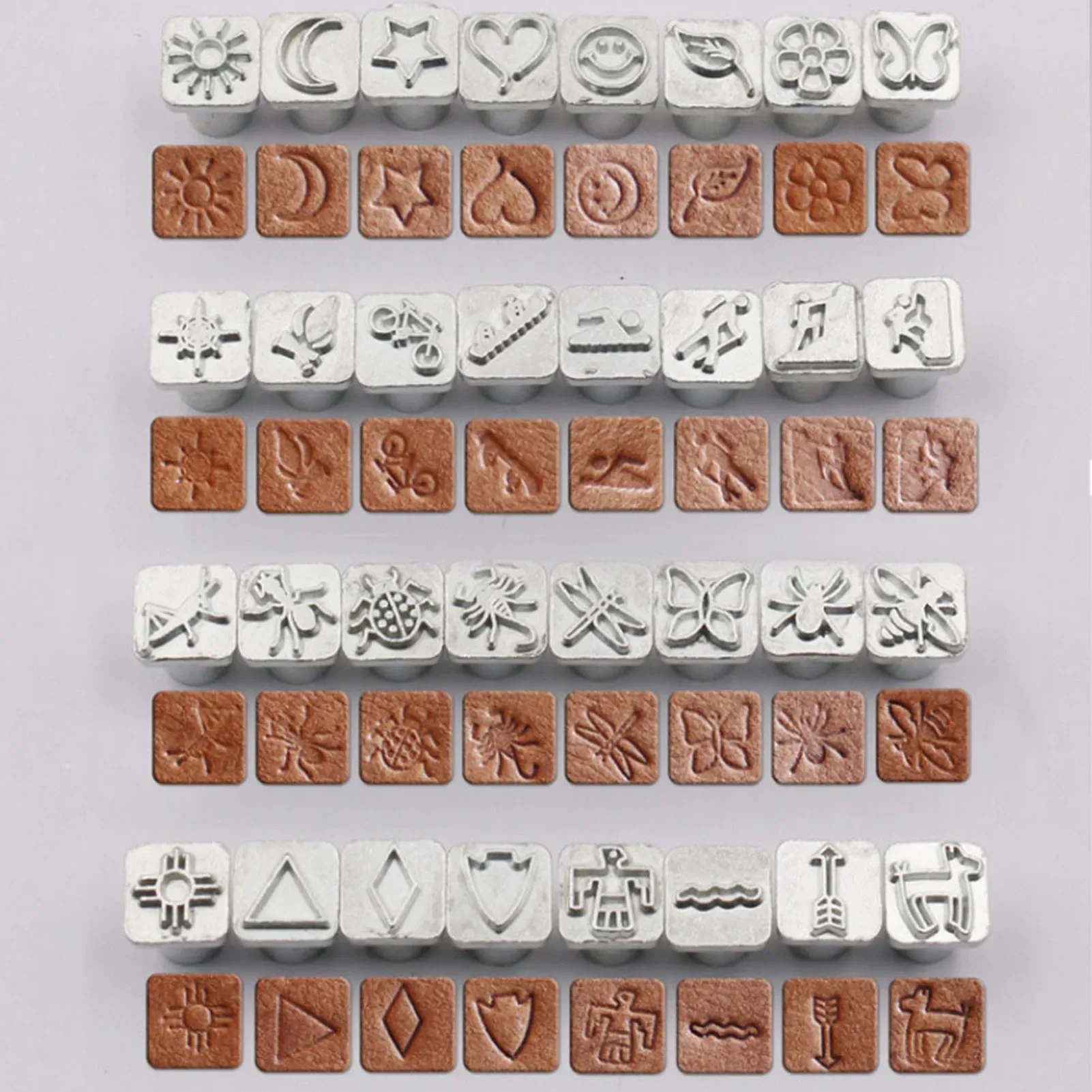 32PCS Cartoon Animal Plant Lea - Leather Stamp Set ulasan dan harga
