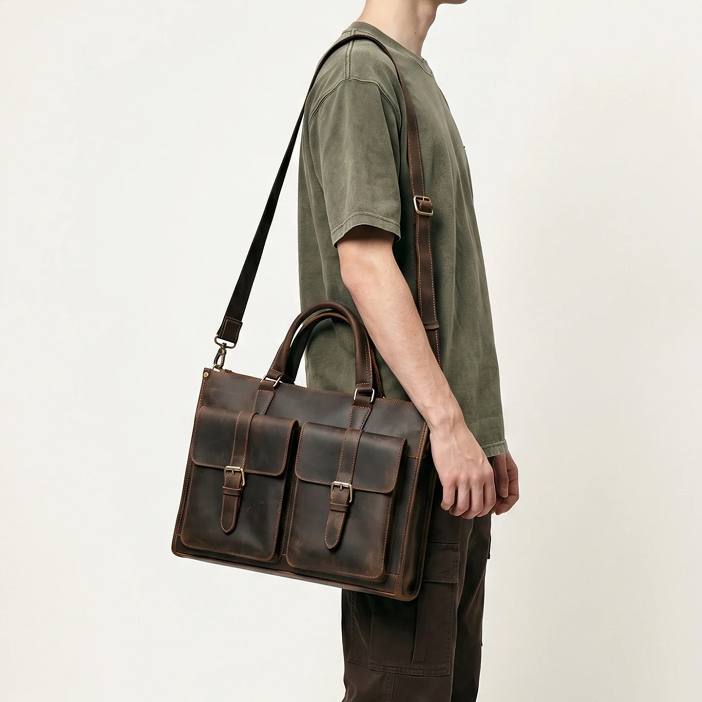 Vintage Genuine Leather Men Cr - Leatherwork Thread ulasan dan harga