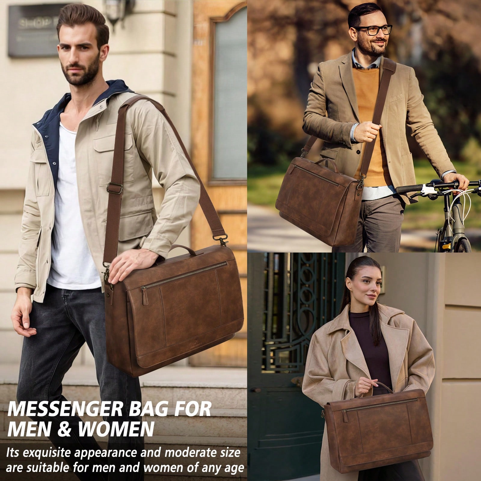 Leather Messenger Bag For Men  - Leatherwork Thread ulasan dan harga