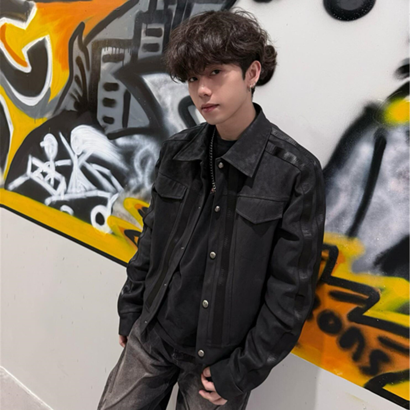 MWJLPWQ Retro Black Suede Spli - Leather Work Jacket Mens ulasan dan harga
