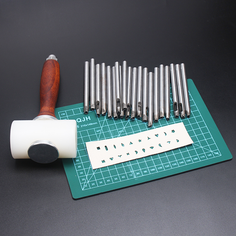 20pc Diy Leather Flower Punchi - Leather Stamp Set ulasan dan harga