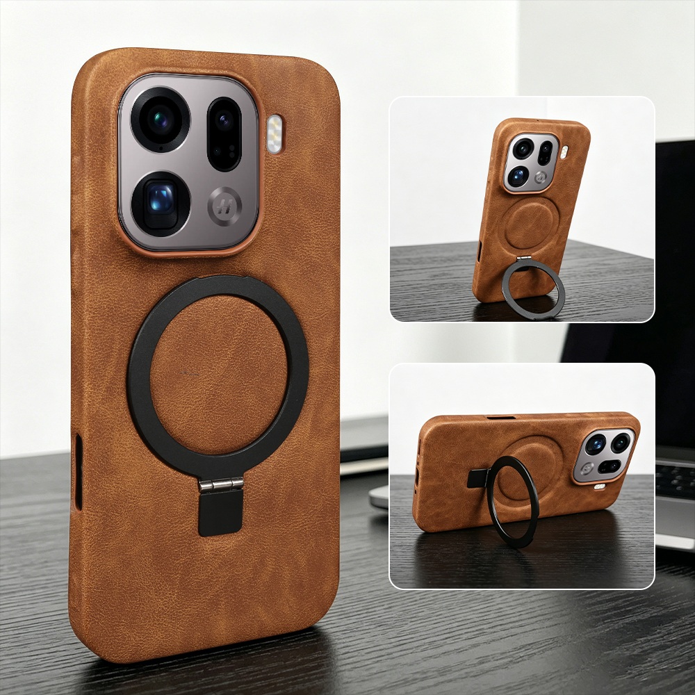 Foldable Magnetic Bracket Ring - Leather X ulasan dan harga