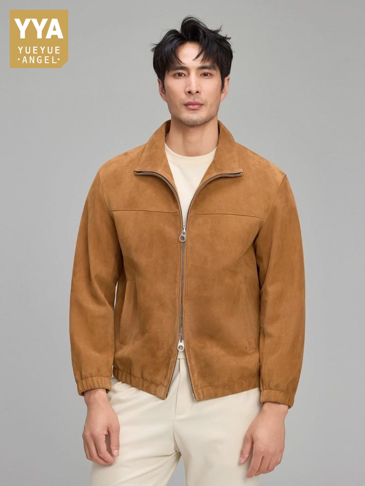 Luxury Mens Soft Natural Suede - Leather Work Jacket Mens ulasan dan harga