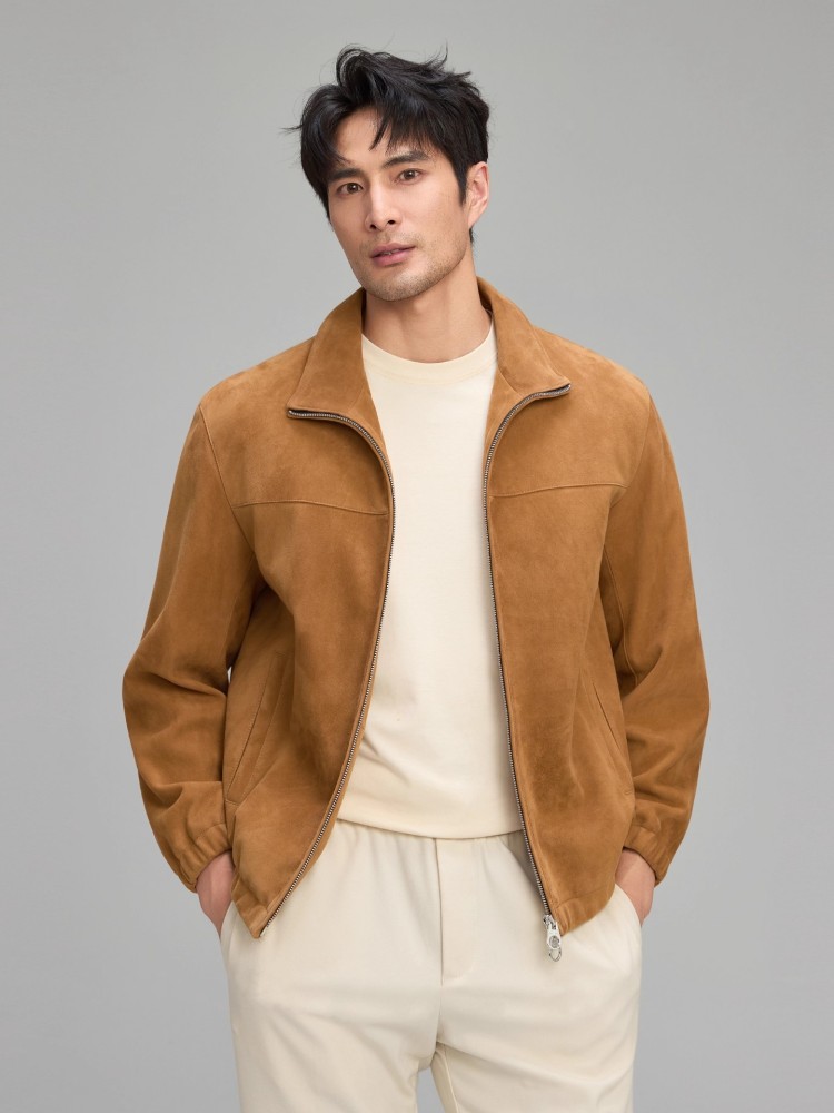 Luxury Mens Soft Natural Suede - Leather Work Jacket Mens ulasan dan harga