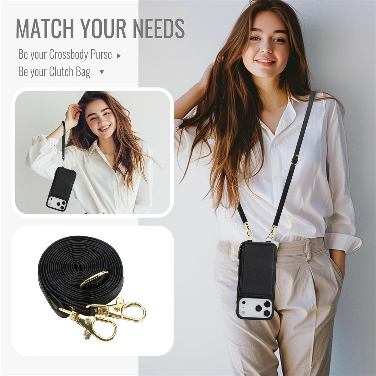 Crossbody Zipper Purse Card Ho - Leather X ulasan dan harga
