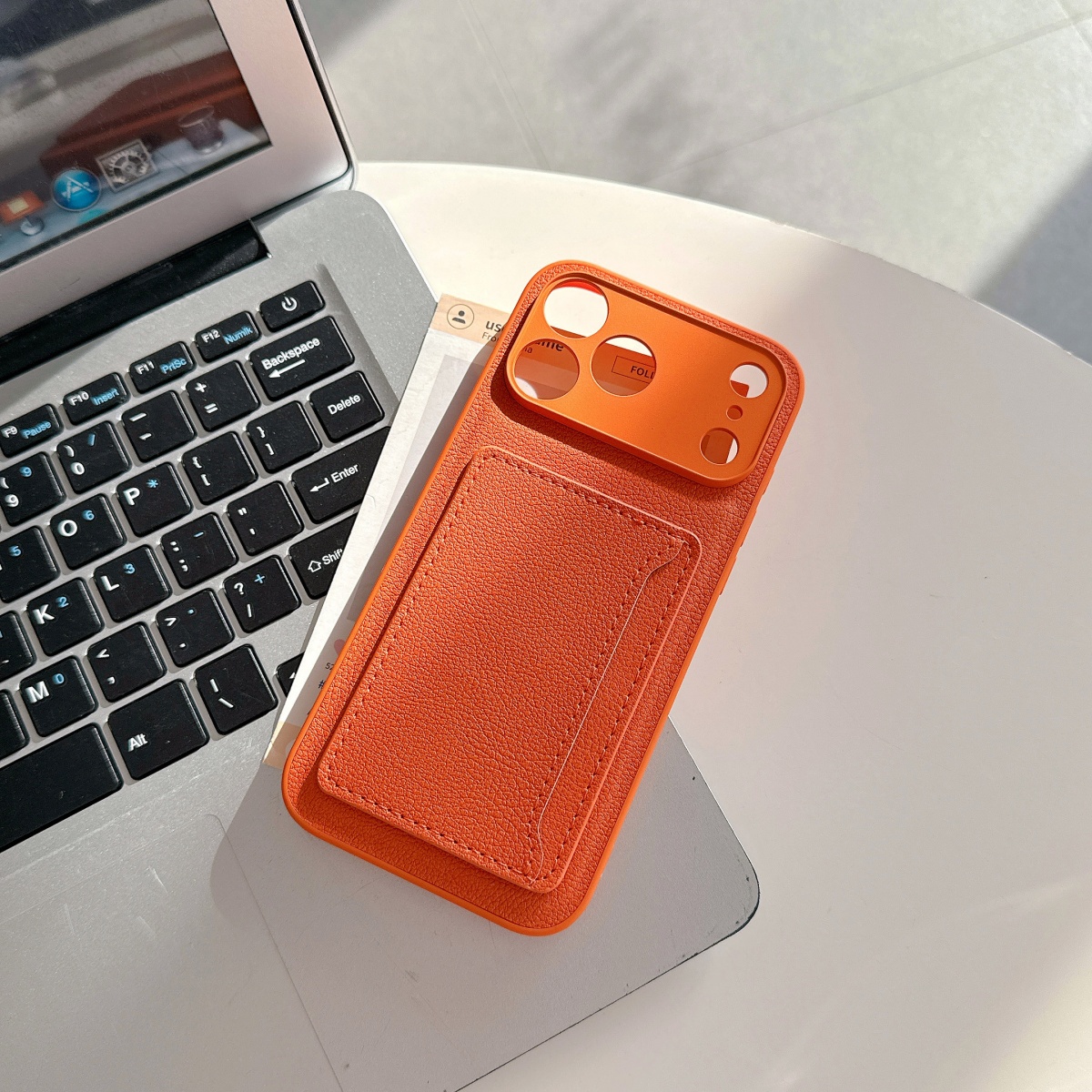 Leather Orange Color Card Hold - Leather X ulasan dan harga
