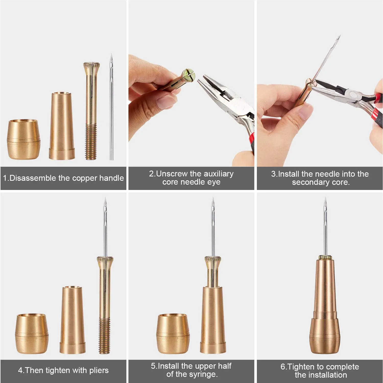 Leather Stitching Kit w/Copper - Leatherwork Thread ulasan dan harga