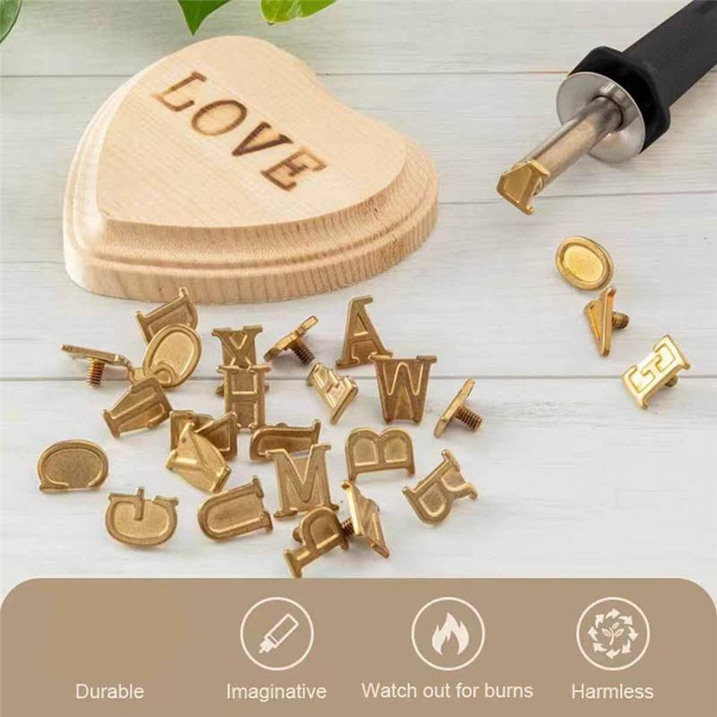 AA63 HOT Wood Burner With Lett - Leather Stamp Set ulasan dan harga