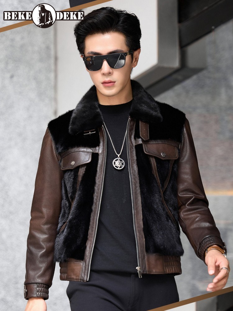 Luxury Business Men Winter Wor - Leather Work Jacket Mens ulasan dan harga