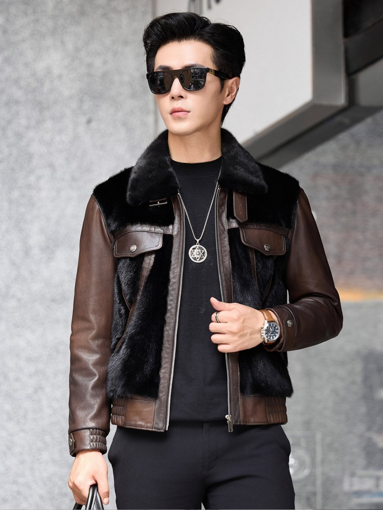Luxury Business Men Winter Wor - Leather Work Jacket Mens ulasan dan harga