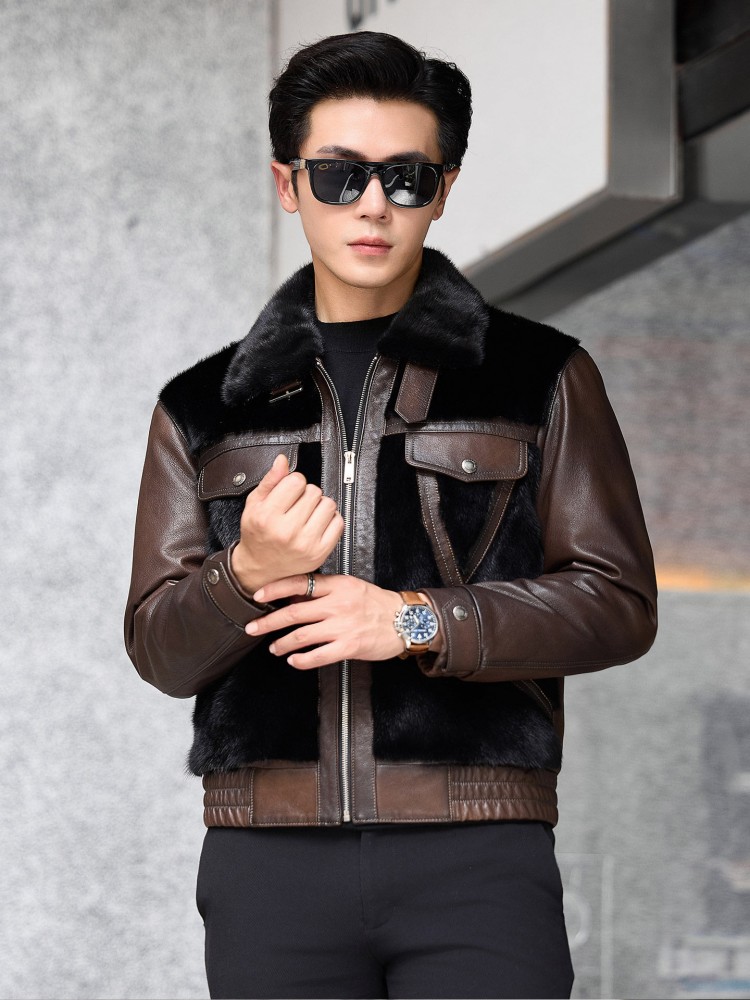 Luxury Business Men Winter Wor - Leather Work Jacket Mens ulasan dan harga