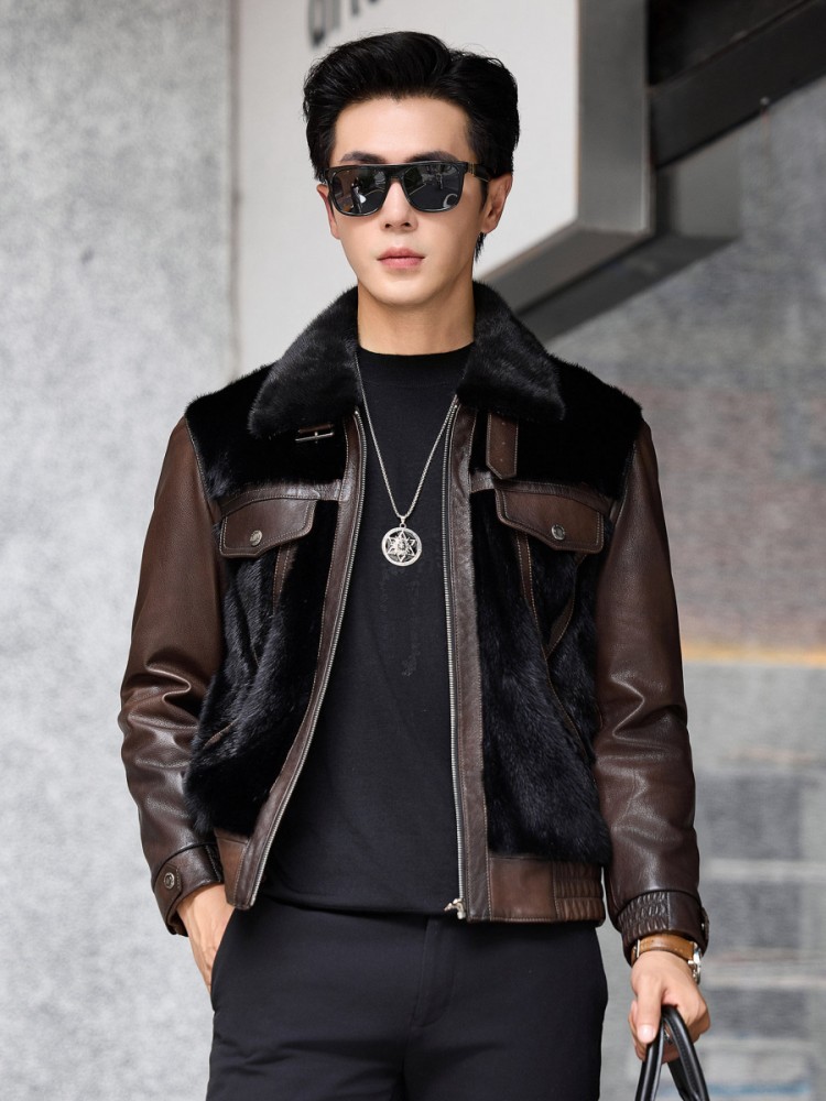 Luxury Business Men Winter Wor - Leather Work Jacket Mens ulasan dan harga