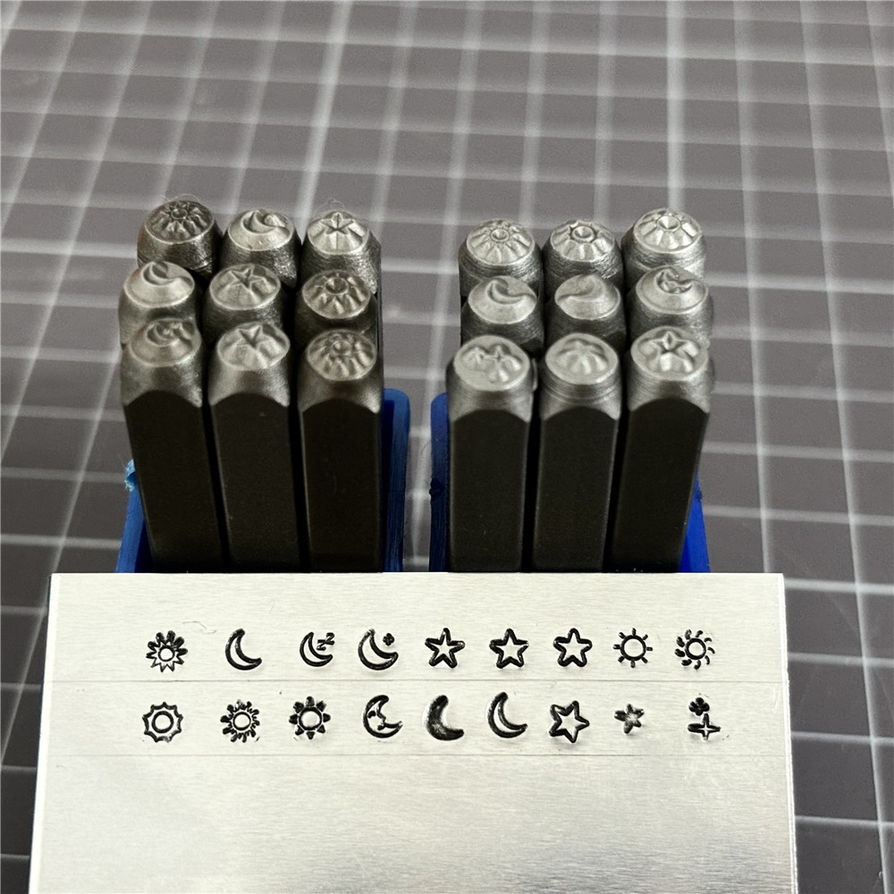 9pcs/set Moon Star Sun Design  - Leather Stamp Set ulasan dan harga